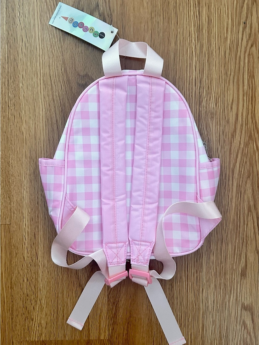 Iscream Pink Gingham Daisy Mini Backpack Embroidered Floral Bag - Picture 7 of 7